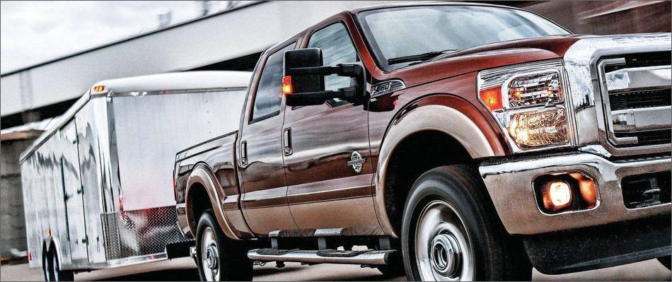 Stock Photo of a truck with a cattle trailer